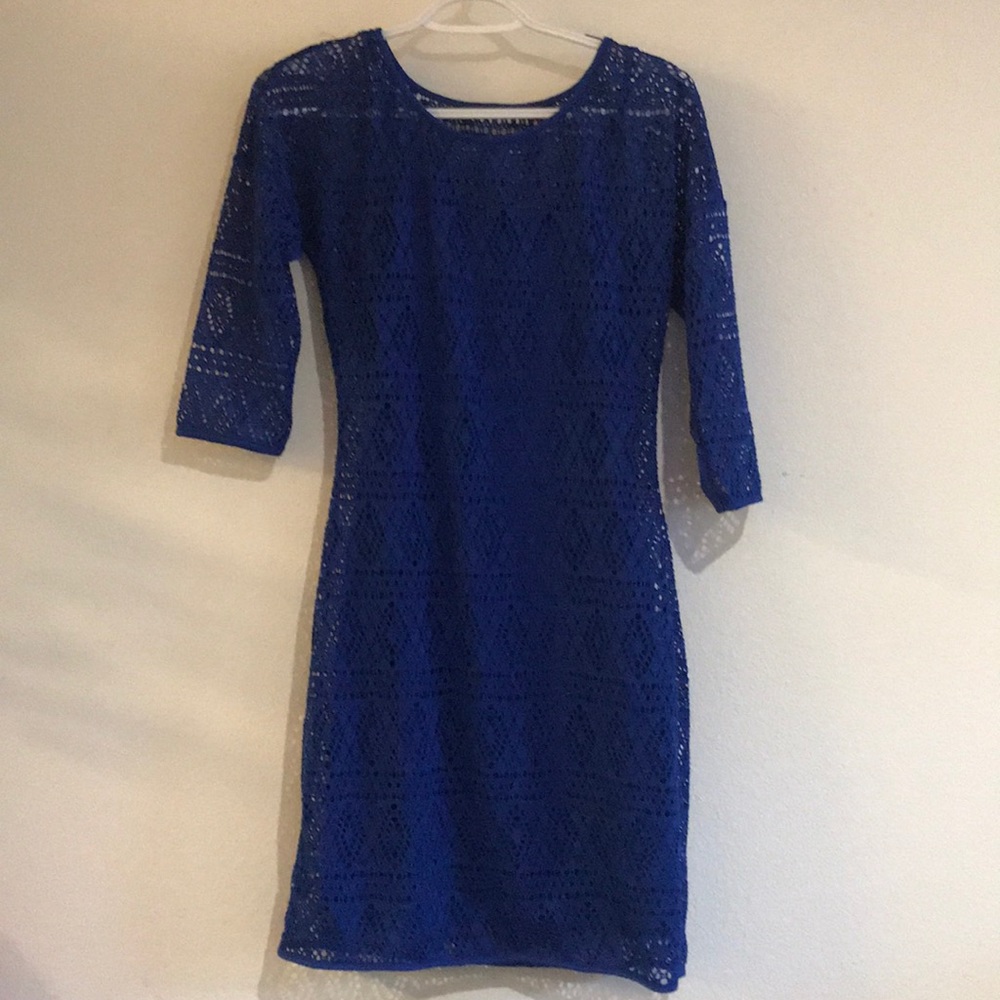 Blue lace dress express